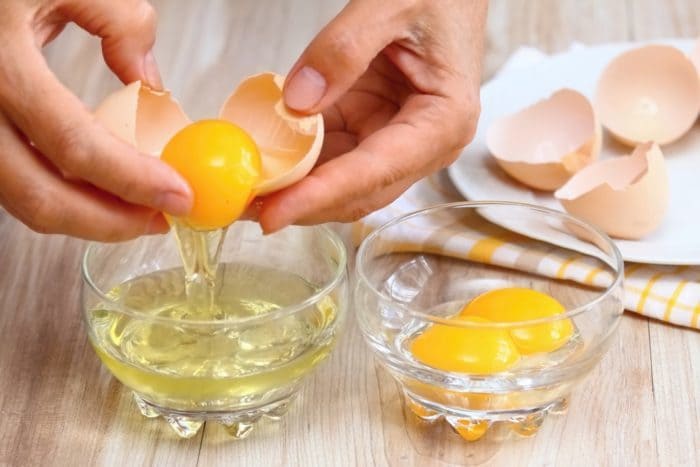 náhradné jedlo z vajec