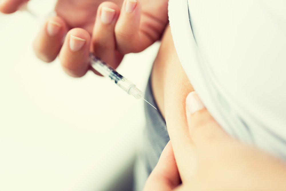 časti tela na inzulínové injekcie